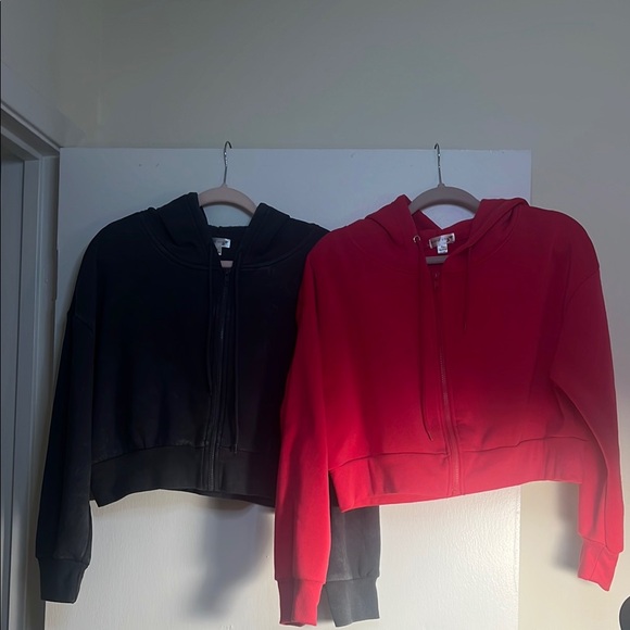 orange kiss Tops - Cropped Hoodies Set